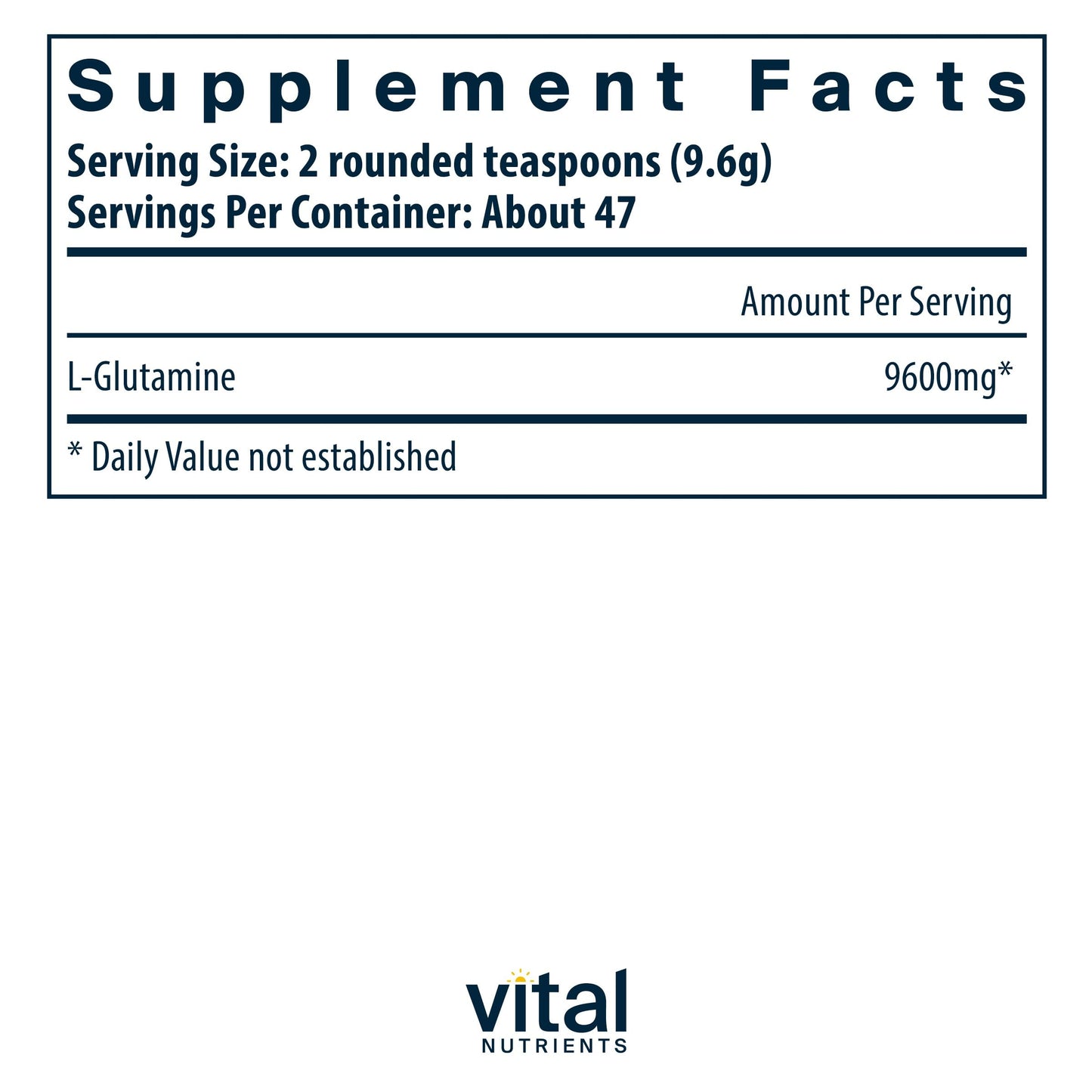 Vital Nutrients Glutamine Powder | GI Support, Gluten Free, Non-GMO 450g