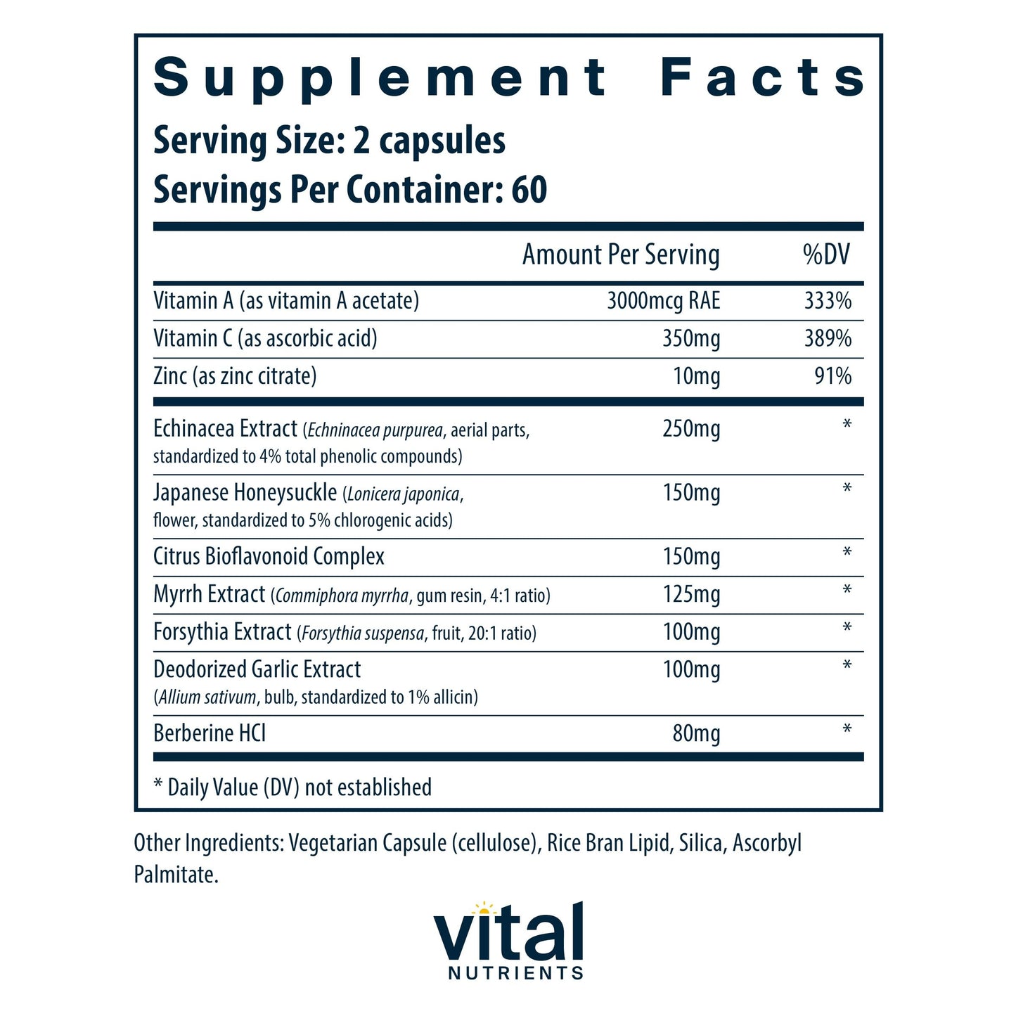 Vital Nutrients Herbal Biotic | Immune Support & Antioxidant (120 Caps) | Gluten, Dairy & Soy Free