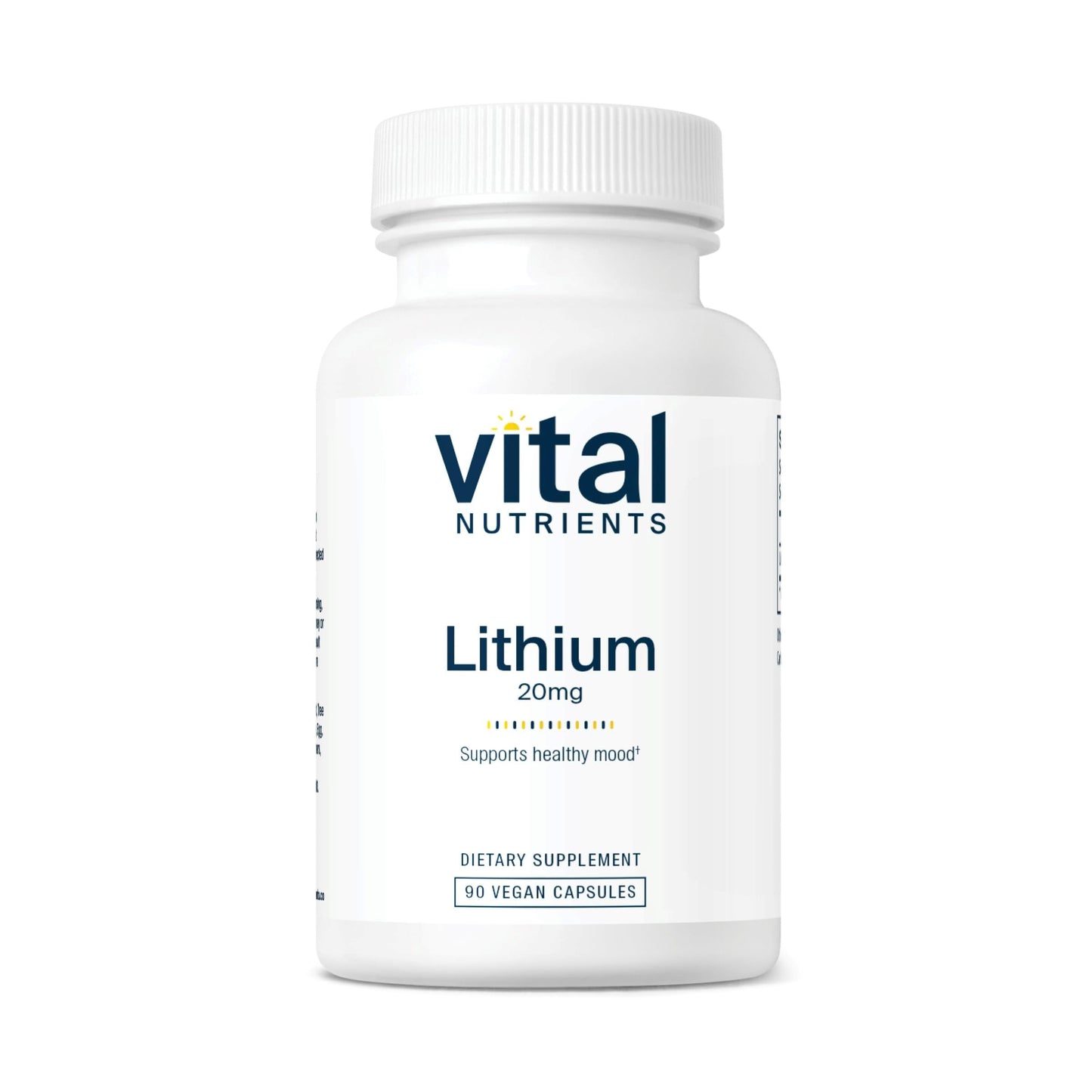 Vital Nutrients Lithium Orotate | Vegan Lithium Supplements for Memory, State of Mind, and Behavioral Health* | 20mg | Gluten, Dairy, Soy Free | 90 Capsules