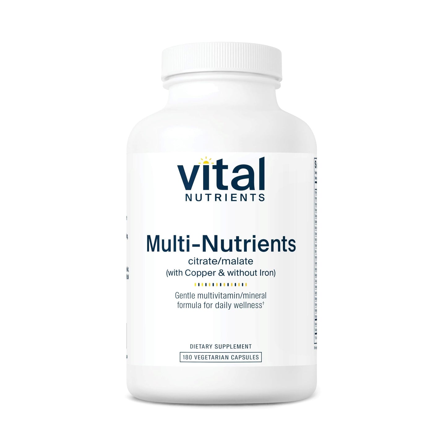 Vital Nutrients Multi-Nutrients 2 - Citrate/Malate Formula (Copper, No Iron) | 180 Vegetarian Capsules