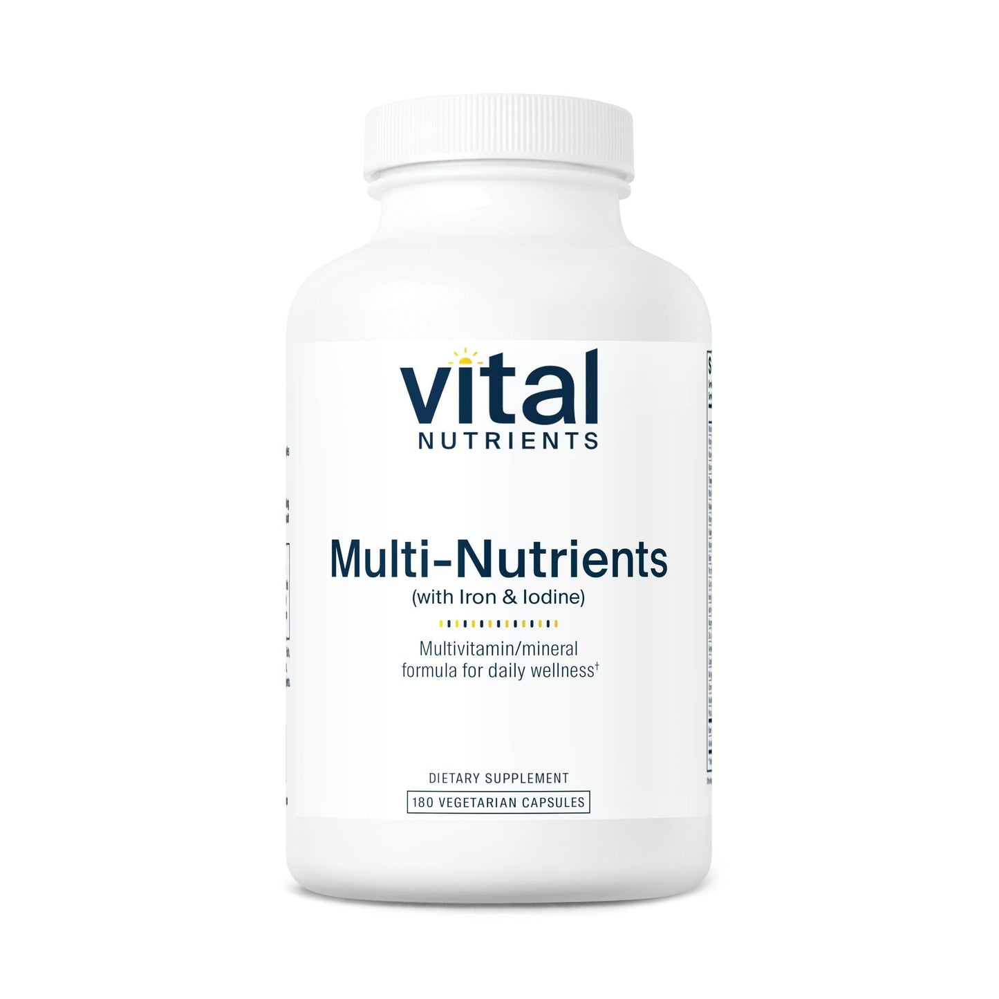 Vital Nutrients Multi-Nutrients with Iron and Iodine - Vegetarian Multivitamin (180 Capsules)