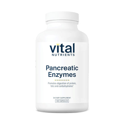 Vital Nutrients Pancreatic Enzymes 1000mg | Full-Strength Digestive Enzymes | Gluten, Dairy & Soy Free | 180 Capsules