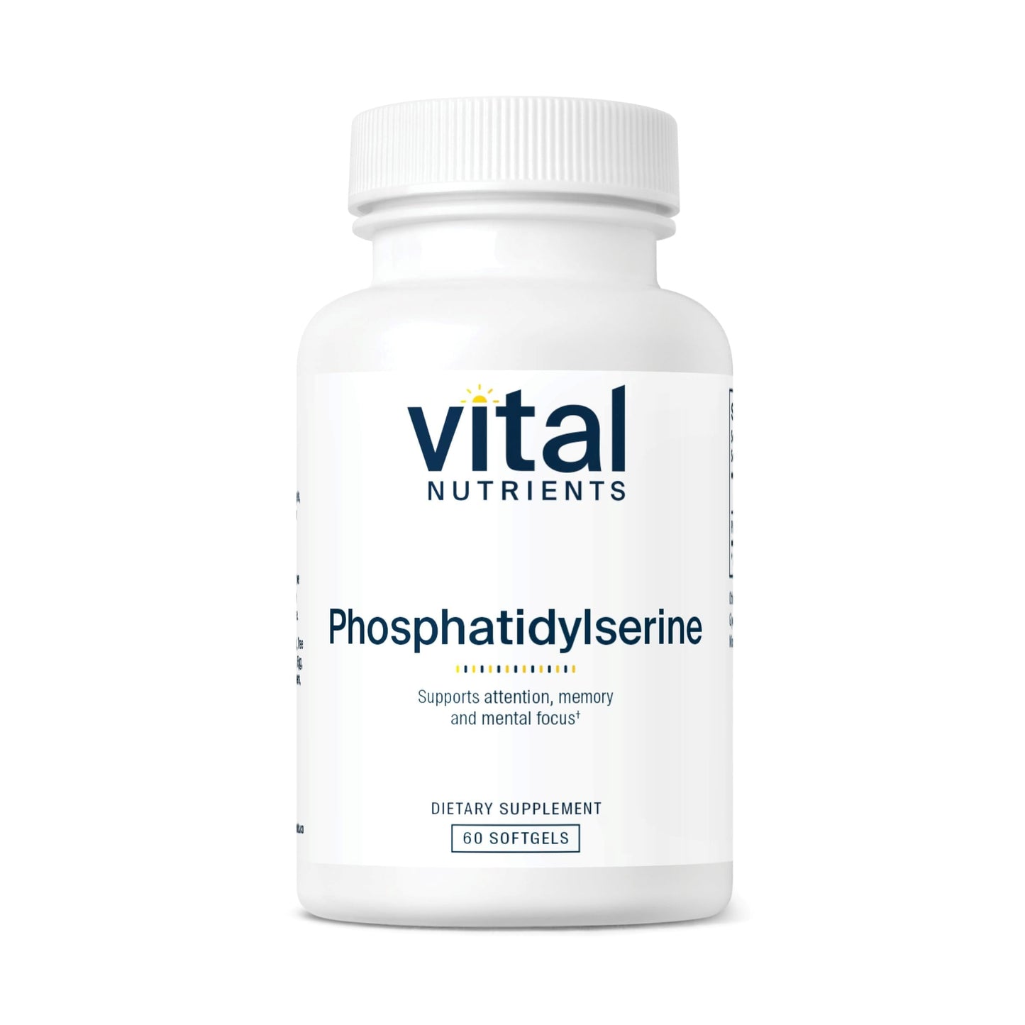Vital Nutrients Phosphatidylserine | 150mg Phosphatidylserine Supplement | Powerful Nootropic for Attention, Memory, and Mental Focus Support* | Gluten, Dairy, Soy Free | Non-GMO | 60 Softgels