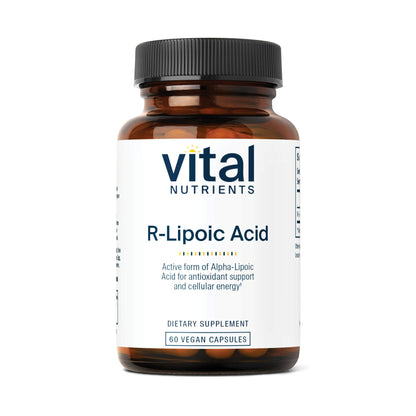 Vital Nutrients R-Lipoic Acid | Active Alpha-Lipoic Acid Antioxidant | ALA Supplement for Healthy Metabolism and Energy | Gluten, Dairy, Soy Free | Non-GMO | 60 Capsules