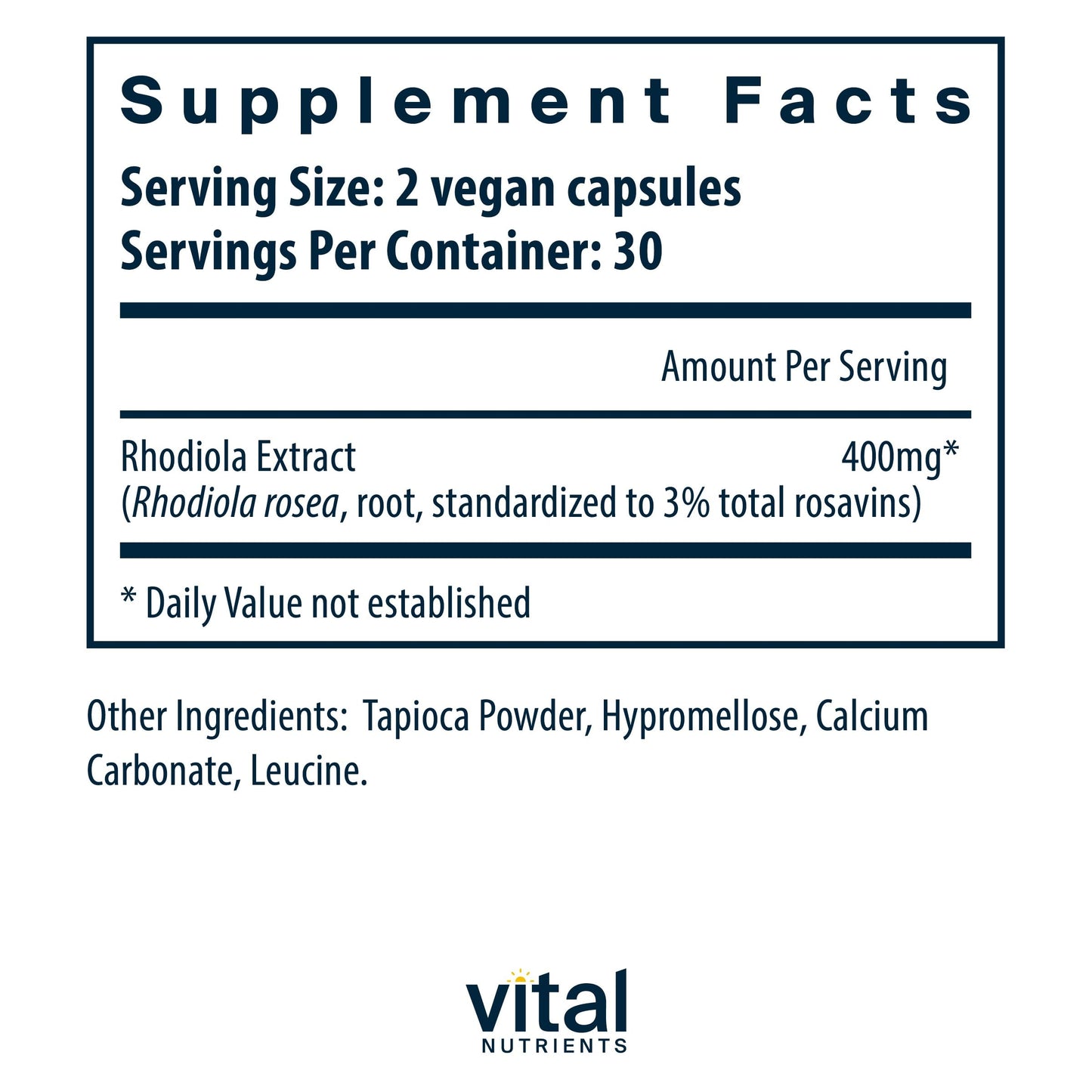 Vital Nutrients Rhodiola Rosea | Energy & Stress Support