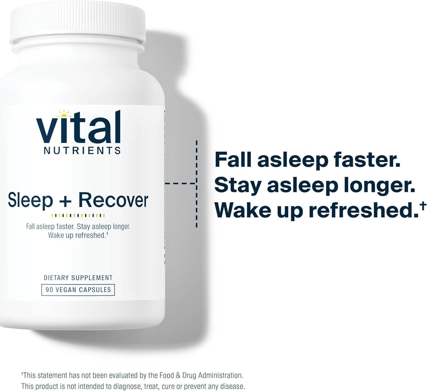 Vital Nutrients Sleep + Recover – Vegan Sleep Support with Melatonin, Ashwagandha & L-Theanine – 90 Capsules