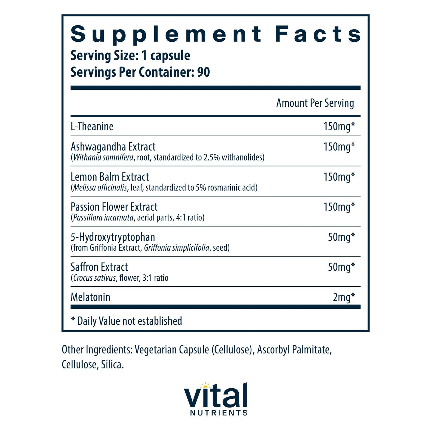 Vital Nutrients Sleep + Recover – Vegan Sleep Support with Melatonin, Ashwagandha & L-Theanine – 90 Capsules