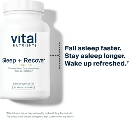 Vital Nutrients Sleep + Recover – Vegan Sleep Support with Melatonin, Ashwagandha & L-Theanine – 90 Capsules