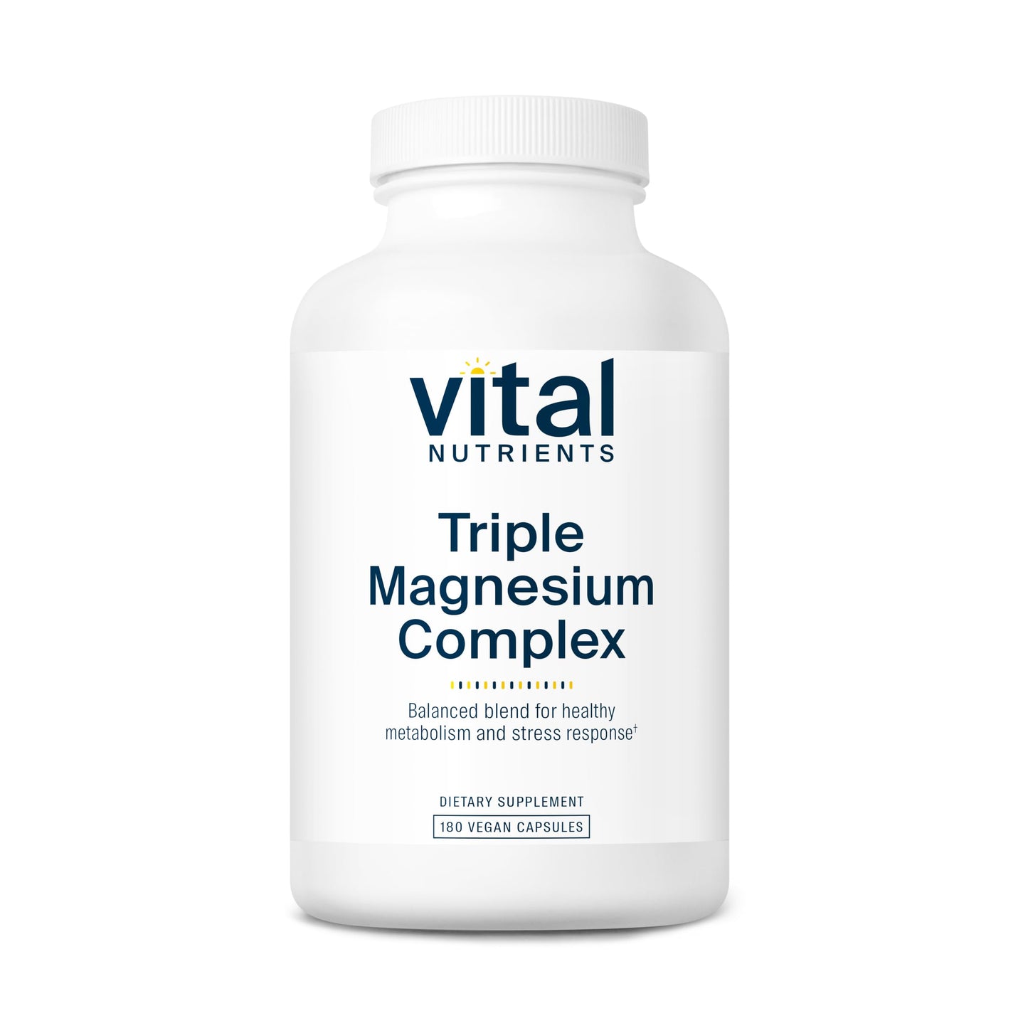 Vital Nutrients Triple Magnesium Complex - 250mg Vegan Magnesium Glycinate, Malate & Oxide | 180 Capsules