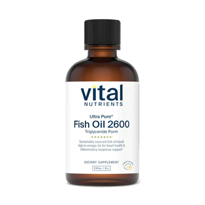 Vital Nutrients Ultra Pure Fish Oil 2600 – Pharmaceutical Grade, Hi-Potency Deep Sea EPA/DHA, 8 oz