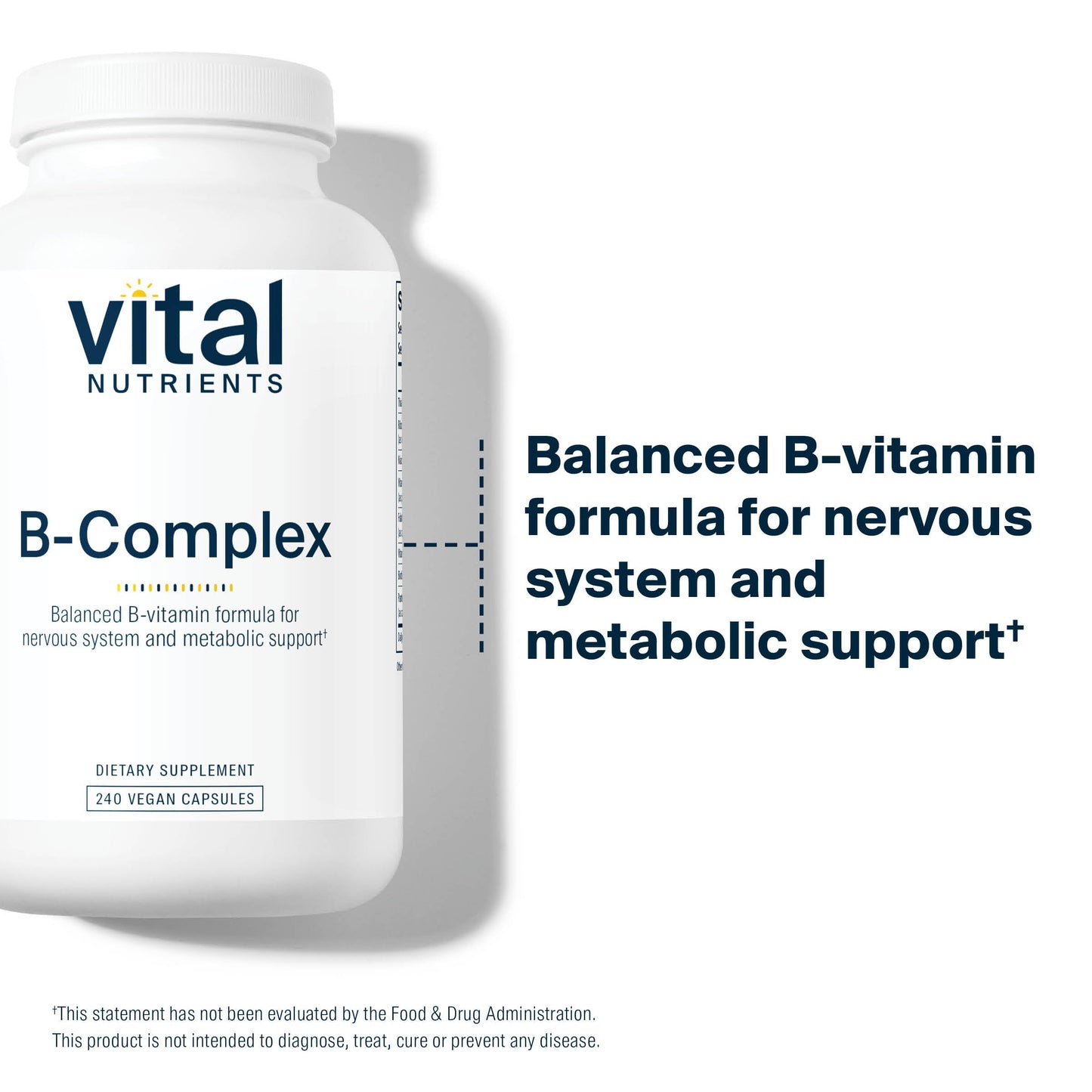 Vital Nutrients Vitamin B-Complex | Vegan High-Potency Methylated B Vitamins | 240 Capsules