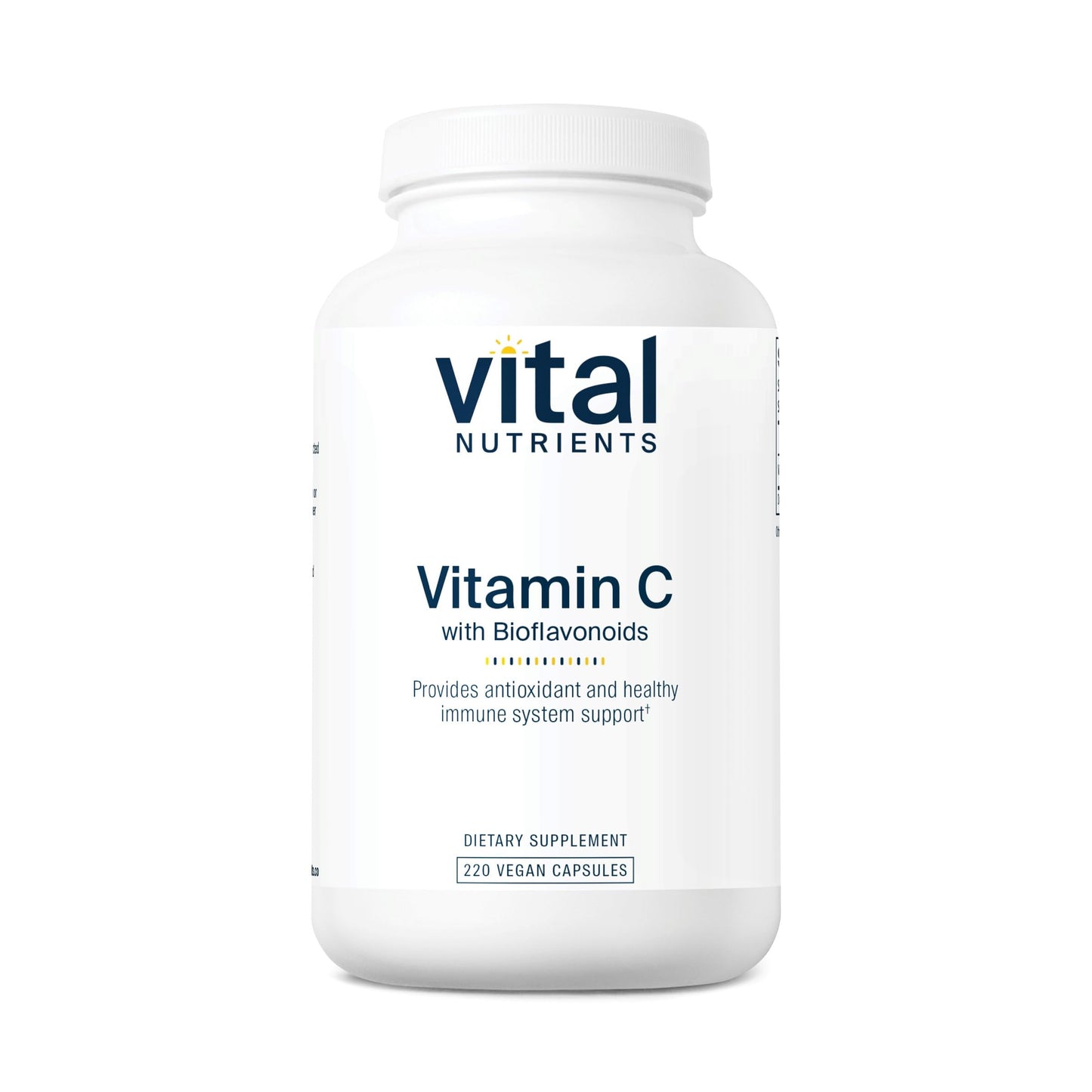 Vital Nutrients Vitamin C with Bioflavonoids | Vegan, Allergen-Free 1000mg Vitamin C + 500mg Citrus Bioflavonoids | 220 Capsules