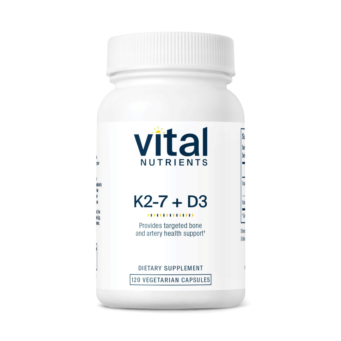Vital Nutrients Vitamin D3 + K2 2000 IU — Bone & Muscle Support | 120 Capsules
