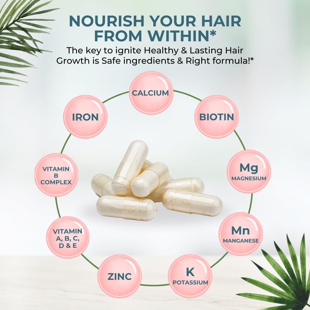 VITAL NUTRITIVE Vital Hair Complex – Biotin & Vitamin B Hair Vitamins for Women & Men (Hormone-Free, Gluten-Free)