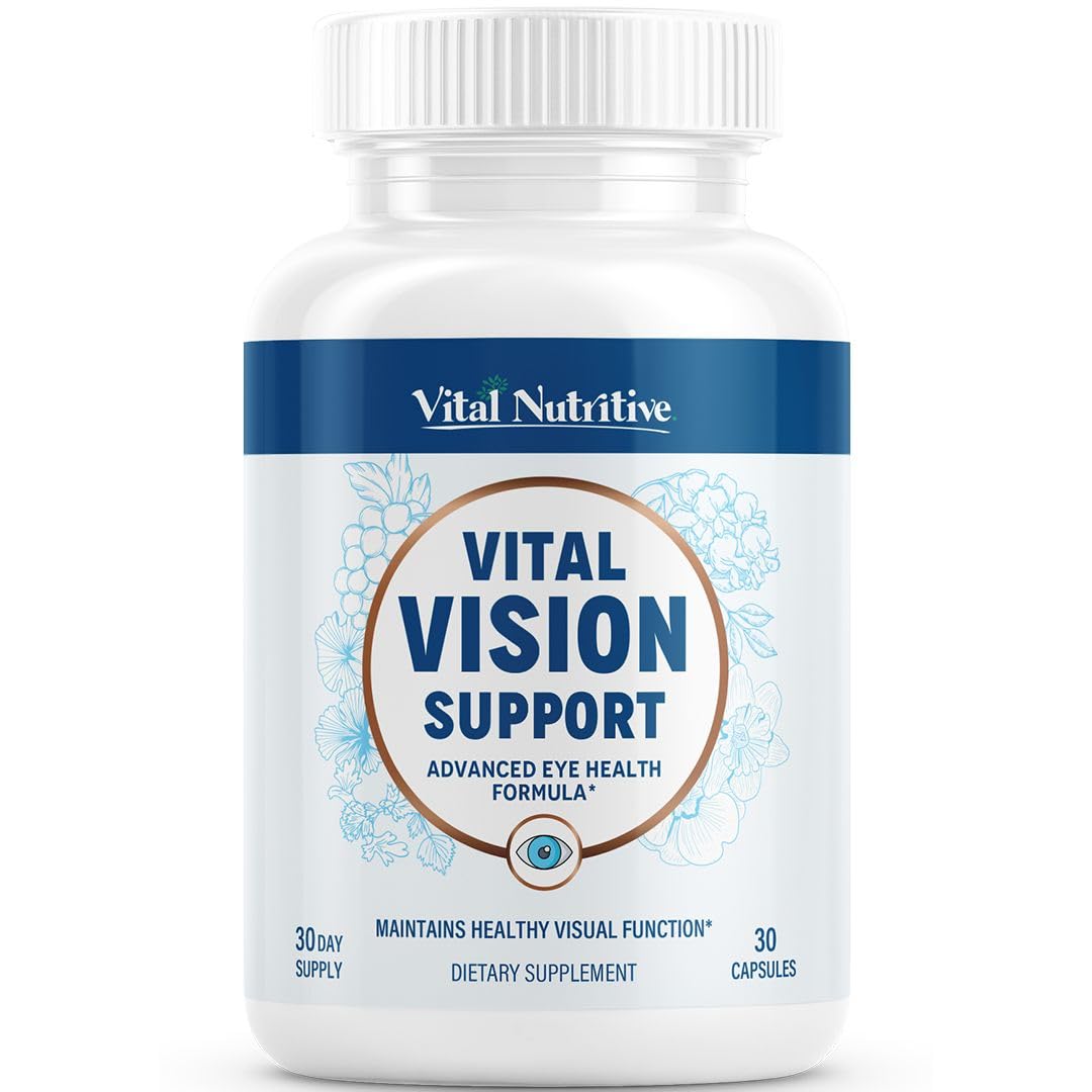 Vital Vision Support – Eye Health Supplement by Vital Nutritive with Vitamin A, Lutein & Antioxidants – 30-Day Serving