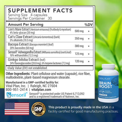 Vital Plan Brain Boost Supplement by Dr. Bill Rawls – Brain-Boosting Capsules