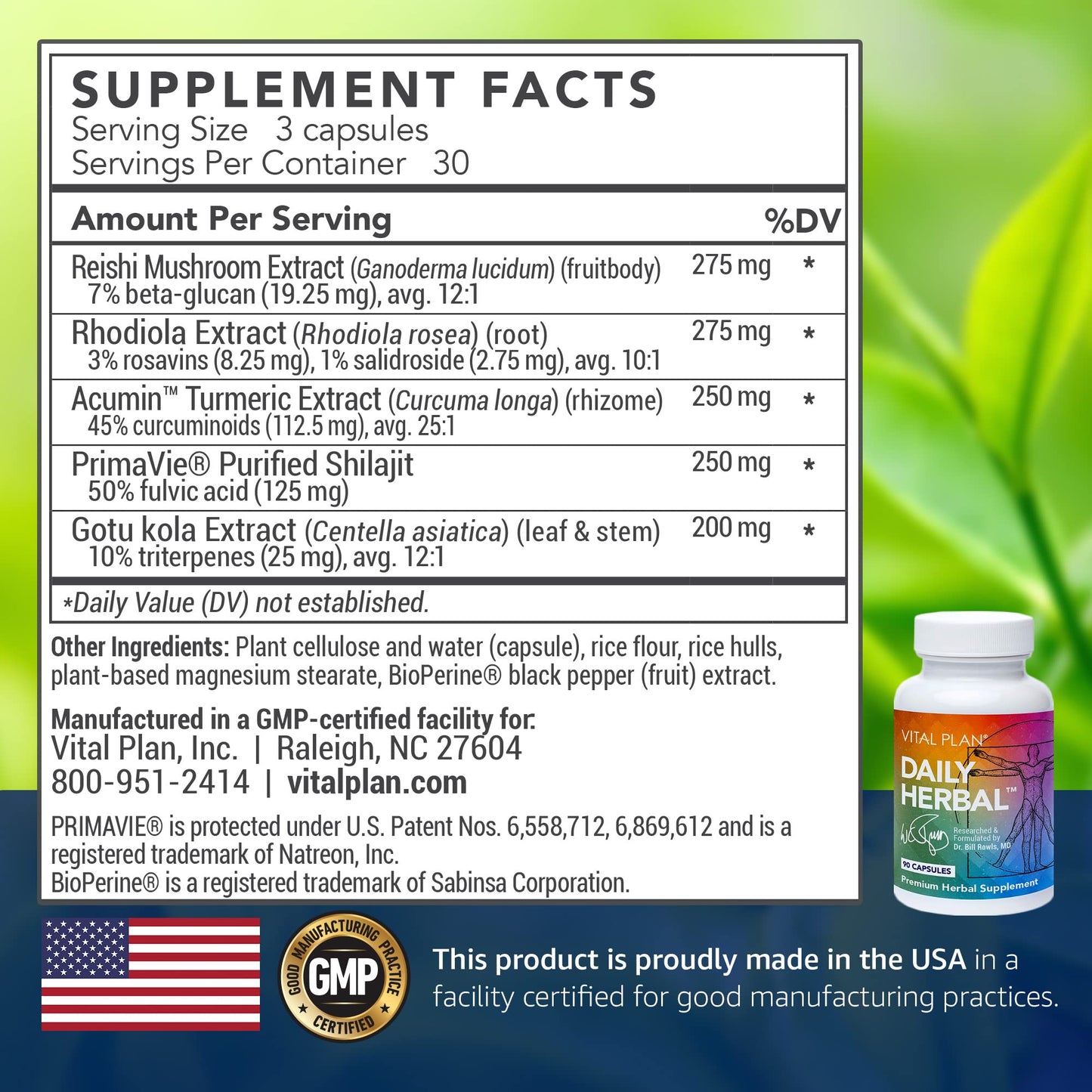 Vital Plan Daily Herbal Supplement by Dr. Bill Rawls – Immune Support, Microbiome Balance & Cell Health