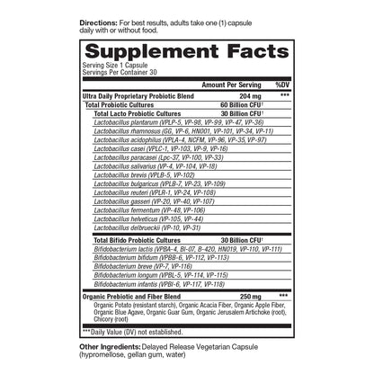 Vital Pro Naturals Ultra Daily Probiotic + Prebiotics | 30 Capsules