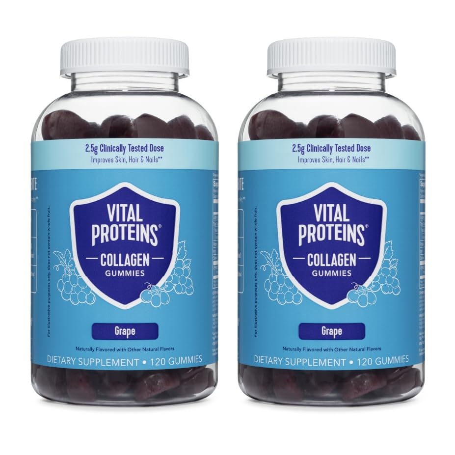Vital Proteins Collagen Gummies – 2.5g VERISOL, 120ct x 2, Grape