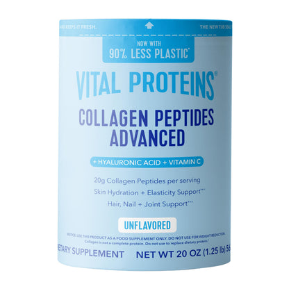Vital Proteins Collagen Peptides Advanced with Hyaluronic Acid & Vitamin C – 20oz, 27 Servings