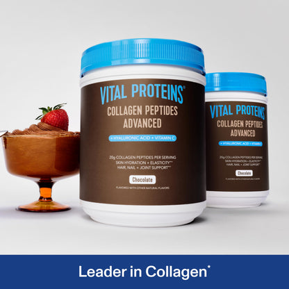 Vital Proteins Collagen Peptides Advanced with Hyaluronic Acid & Vitamin C – Chocolate Flavor, 24.7 oz