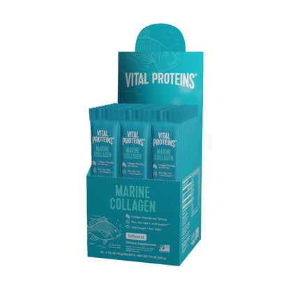 Vital Proteins Marine Collagen – Wild-Ccaught, Non-GMO, Unflavored 10g Sticks (Box of 20)