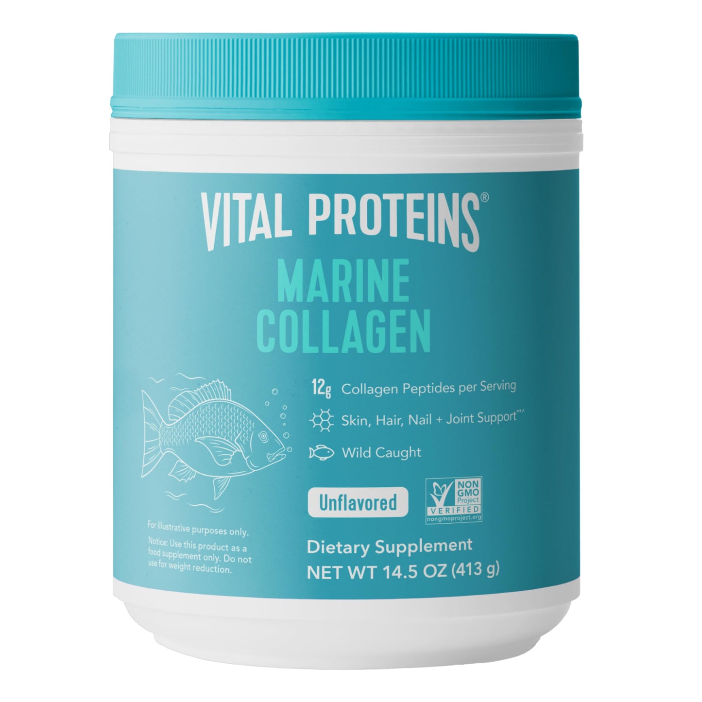 Vital Proteins Marine Collagen Peptides Powder – Skin, Hair, Nails, Joints – Hydrolyzed Collagen, 12g per Serving, 14.5oz Canister
