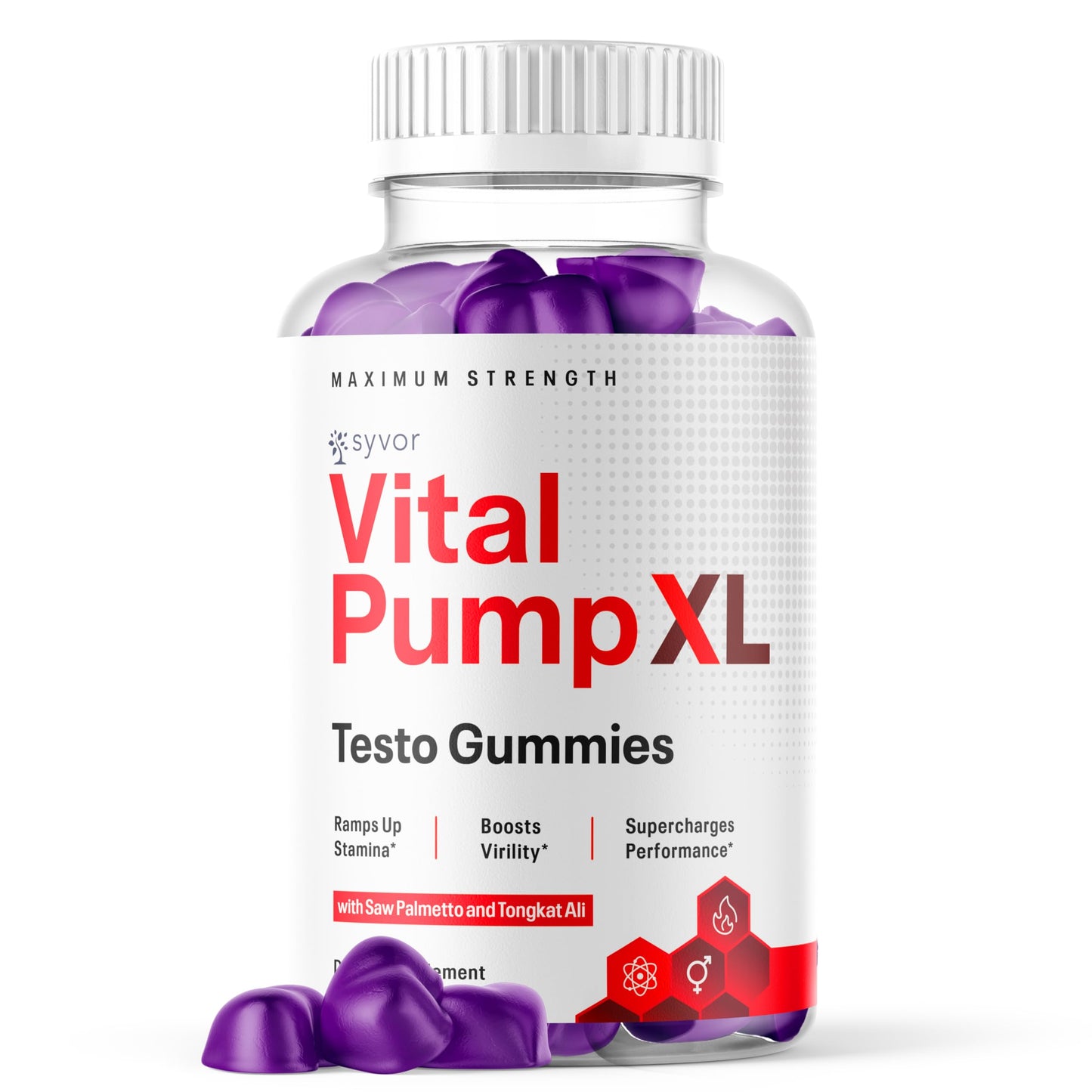 Vital Pump XL Testo Gummies - Official Vital Pump XL Male Performance Gummies (60 Gummies) - All-Natural Formula