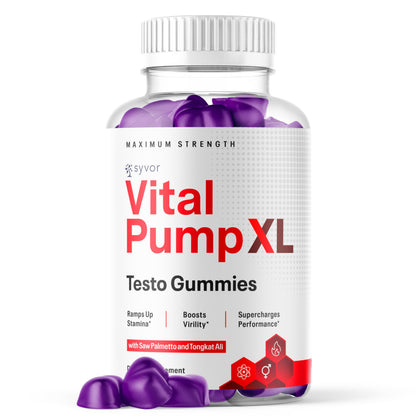 Vital Pump XL Testo Gummies - Official Vital Pump XL Male Performance Gummies (60 Gummies) - All-Natural Formula