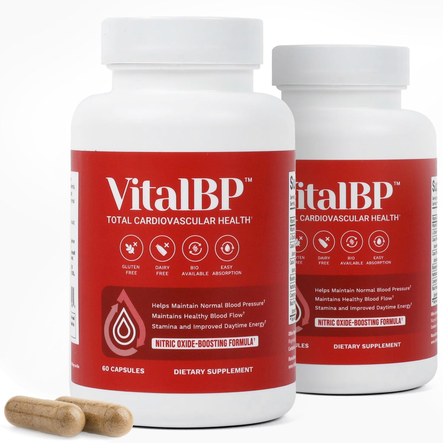 VitalBP - 2 Pack – Supports Normal Blood Pressure with CoQ10, L-Citrulline, K2 & D3 – 60 Capsules