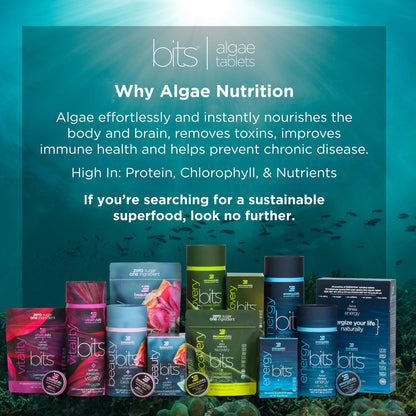 VITALITYbits - Organic Blended Spirulina & Chlorella Tablets - Algae Superfood - Energy, Self Care, Beauty - Replace Greens, Supplements, Protein, Snacks - Vegan, Keto, Gluten Free - 1000 Tablets Can