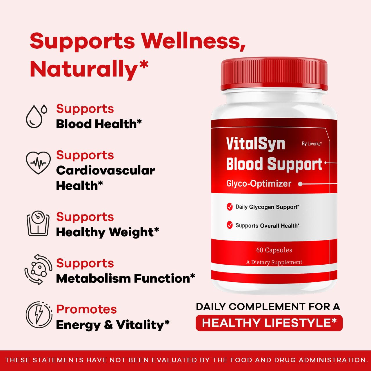 Vitalsyn Blood Support Capsules - Glyco Optimizer & Multivitamin, 60 Capsules