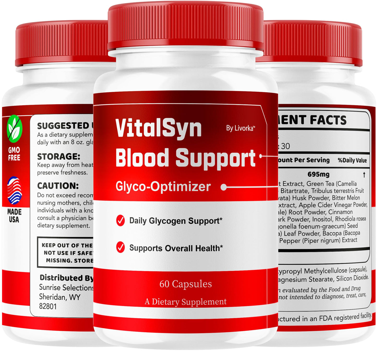 Vitalsyn Blood Support Capsules - Glyco Optimizer & Multivitamin, 60 Capsules