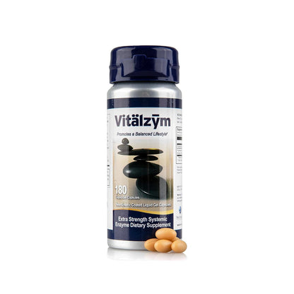 VITÄLZYM Proteolytic Systemic Enzymes Liquid Gel Capsules with Serrapeptase | Immune & Joint Support