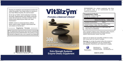 VITÄLZYM Proteolytic Systemic Enzymes Liquid Gel Capsules – Serrapeptase, Joint & Immune Support, 360 Capsules