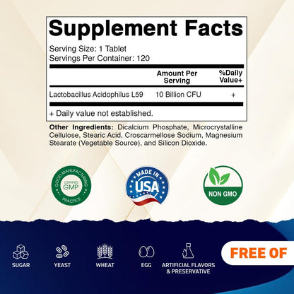 Vitamatic Acidophilus Probiotic — 10B CFU, 120 Tablets