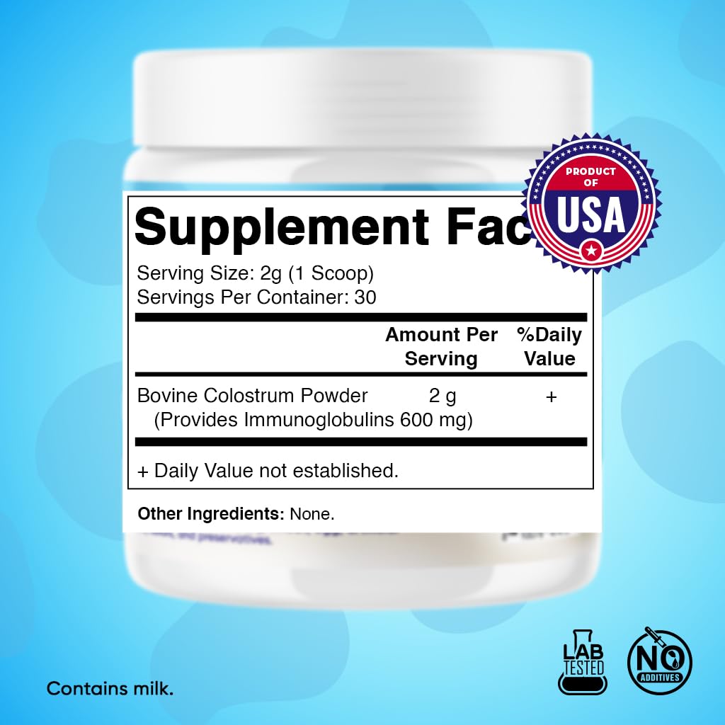 Vitamatic Bovine Colostrum 30% IgG Powder – Gut Health & Immune Support (60g, Unflavored)