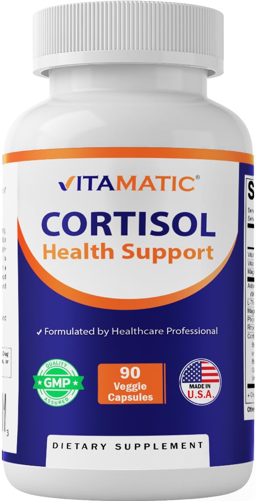 Vitamatic Cortisol Health Support - 90 Veggie Capsules | Adaptogenic & Nootropic