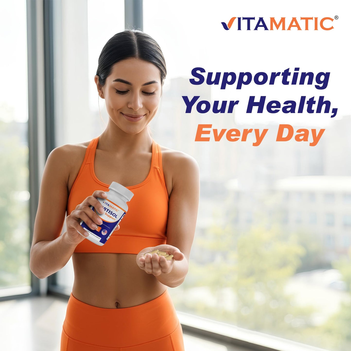 Vitamatic Cortisol Health Support - 90 Veggie Capsules | Adaptogenic & Nootropic