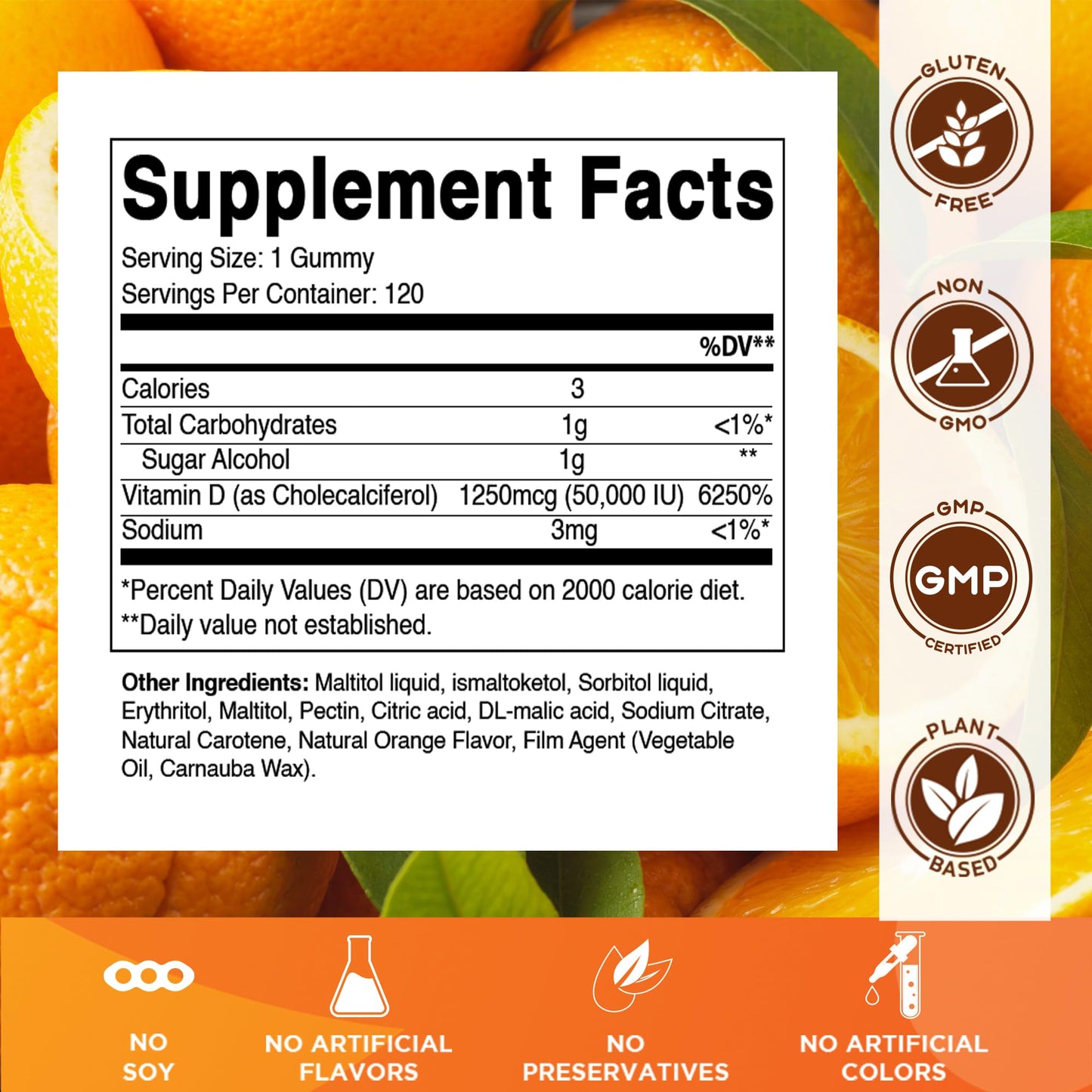 Vitamatic Sugar Free Vitamin D3 50,000 IU Weekly Gummies - 2 Pack
