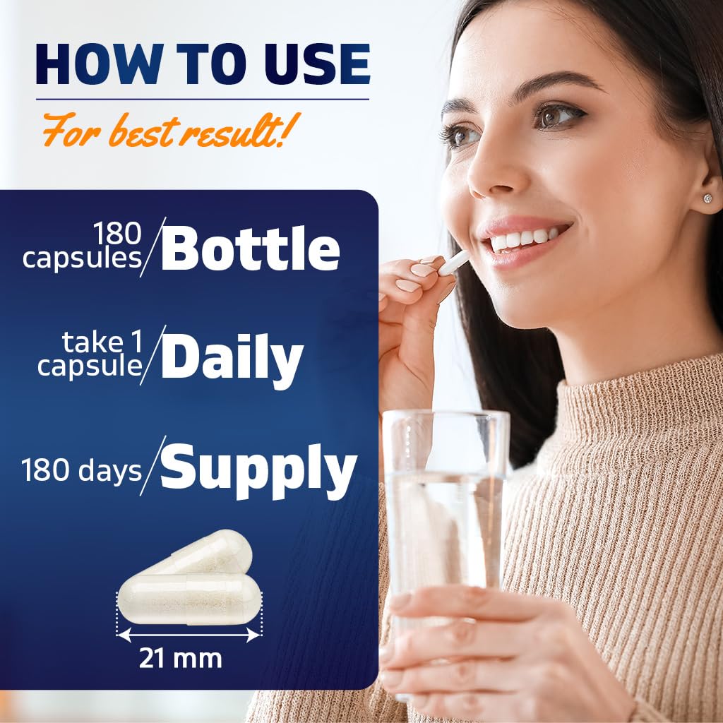 Vitamatic Magnesium Citrate 500mg per Serving - 180 Vegetarian Capsules - 150 mg Elemental Magnesium + B6 for Maximum Absorption - Supports Muscle, Joint, and Heart Health*