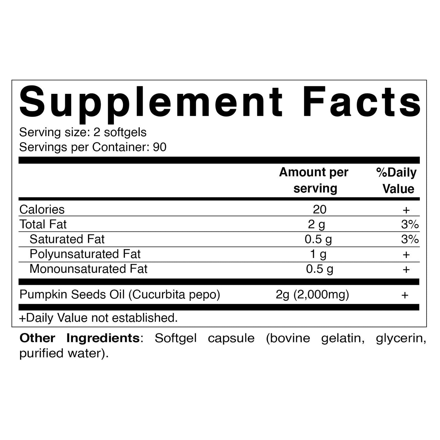 Vitamatic Pumpkin Seed Oil 2000mg Softgels – 180 Count | 1000mg per Softgel