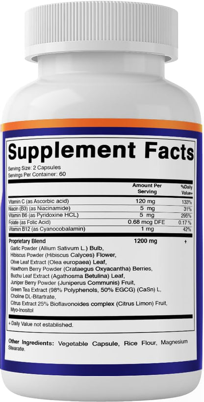 Vitamatic Tinnitus Relief Support – 120 Veggie Capsules | 1200 mg per Serving | Ear Health, Non-GMO, Gluten-Free