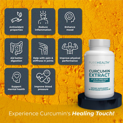 PureHealth Curcumin Extract – High-Absorption Turmeric for Immune & Joint Support (Curcugen x39)