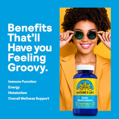 Nature's Life Daily Multivitamin for Men & Women | Immune & Energy Support | 90 Serv, 180 Softgels