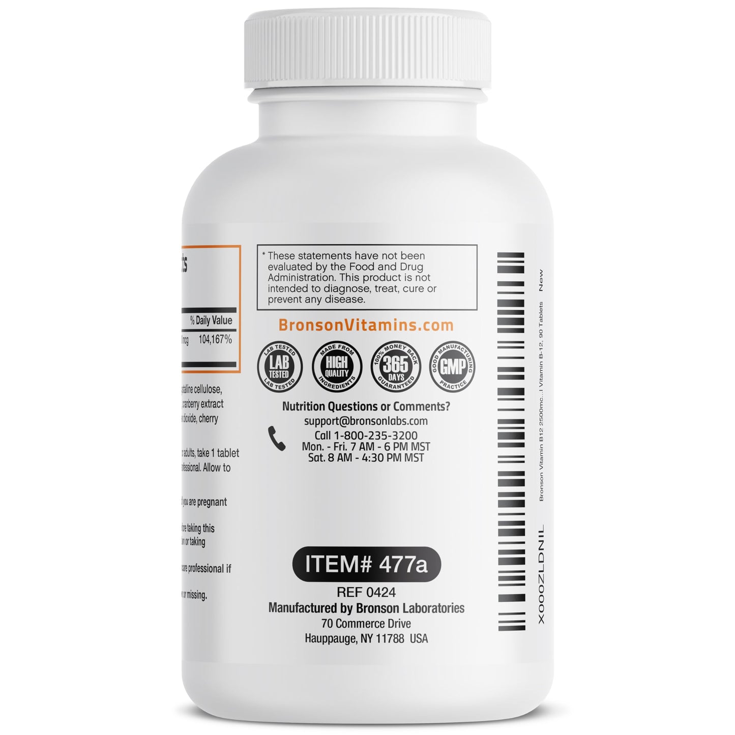 Vitamin B12 2500mcg Cherry Sublingual Tablets – 90 Count | Fast-Dissolving Energy & Nervous System Support