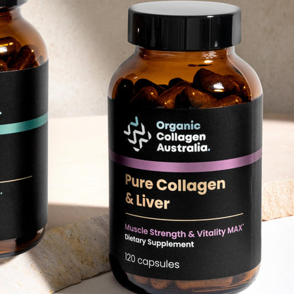 Organic Collagen Australia Pure Collagen & Liver Capsules – 120 Capsules