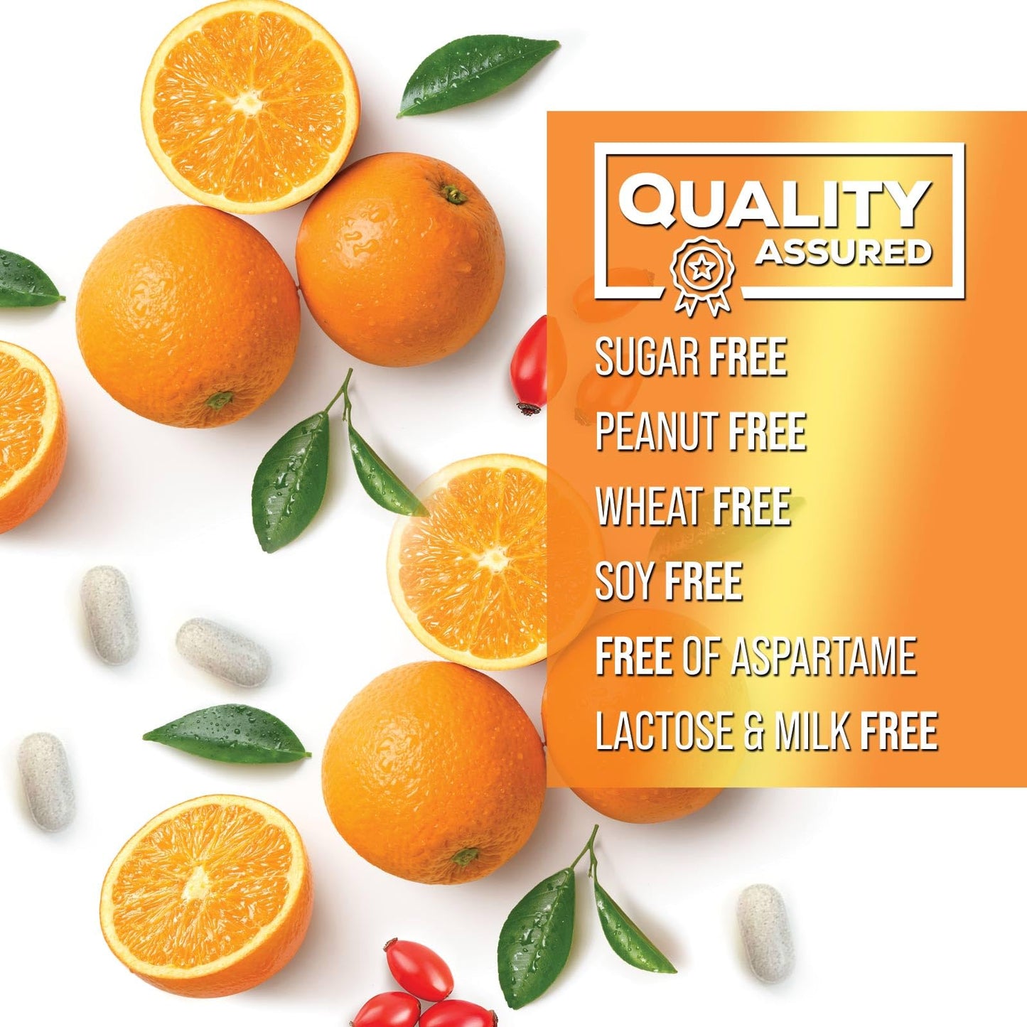 Vitamin C 1000mg Chewable – Extra Strength Immune Support (Vegan, Orange) | 120 Tablets