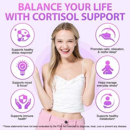 Onznoz 10-in-1 Cortisol Reducer Liquid Drops for Hormonal Balance – Magnesium, Ashwagandha & L-Theanine (2.02 fl oz)