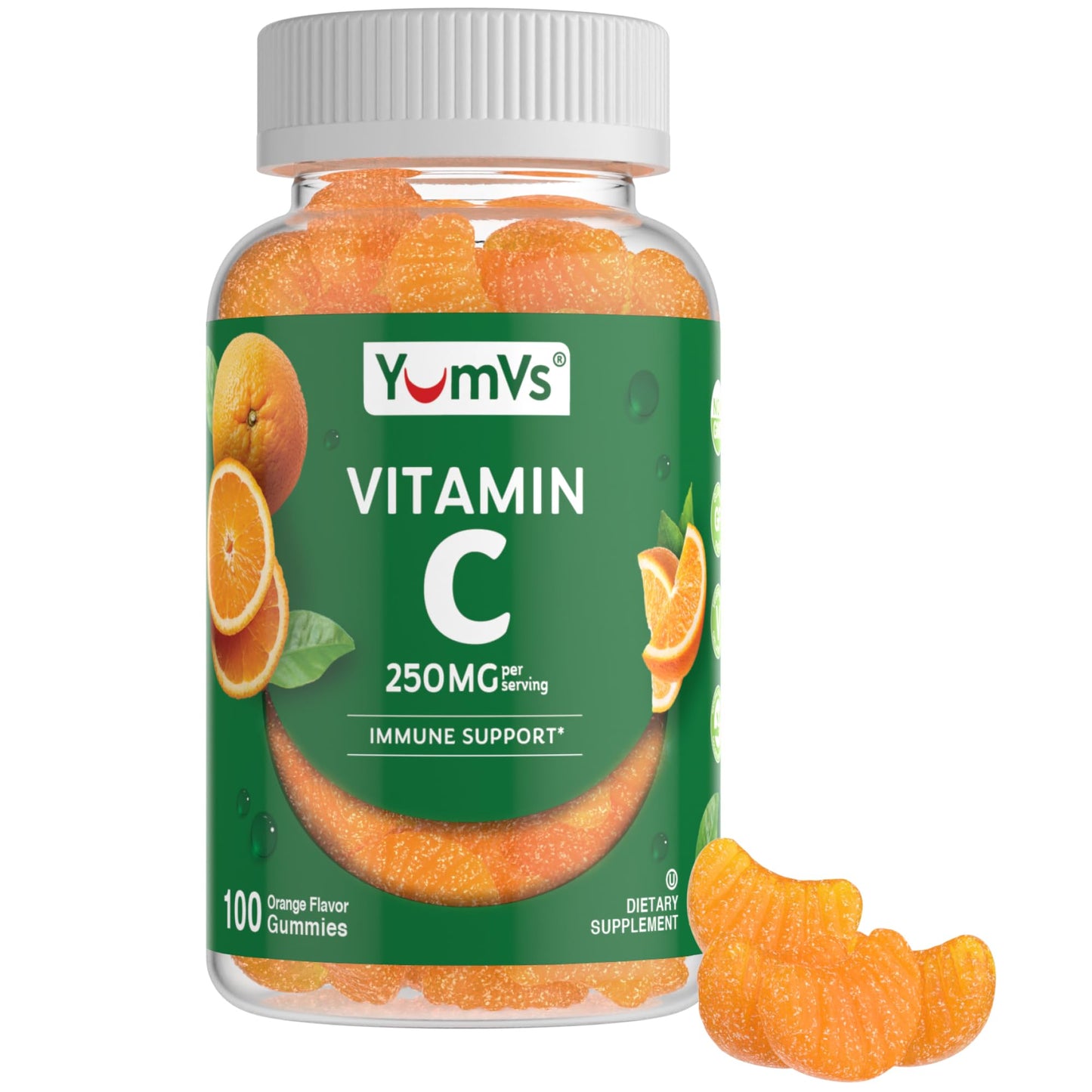 Vitamin C Gummies for Adults – 250 mg Orange Flavor | YumVs VIT C Gummies